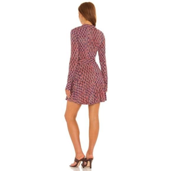 FREE PEOPLE Rhetta Wrap Dress in Dark Combo NWT - Picture 4 of 4